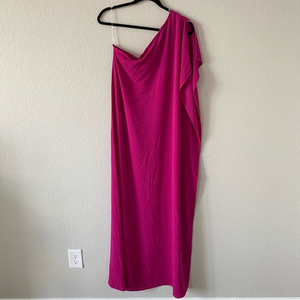 Vici One Shoulder Maxi Dress in Pink Size Medium